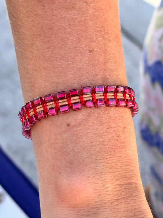 Leather Macrame Bracelet - Uplift Beads