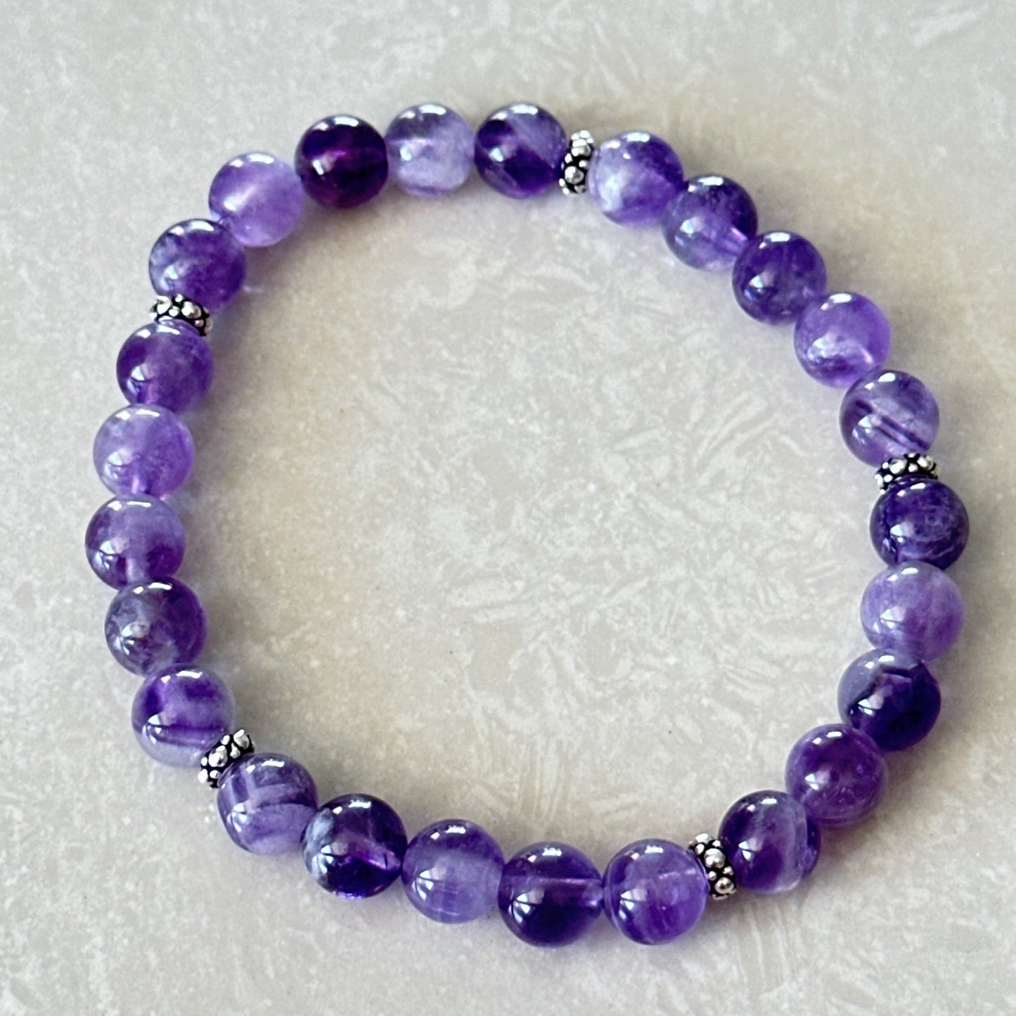 Chevron Amethyst Bead Bracelet - Uplift Beads