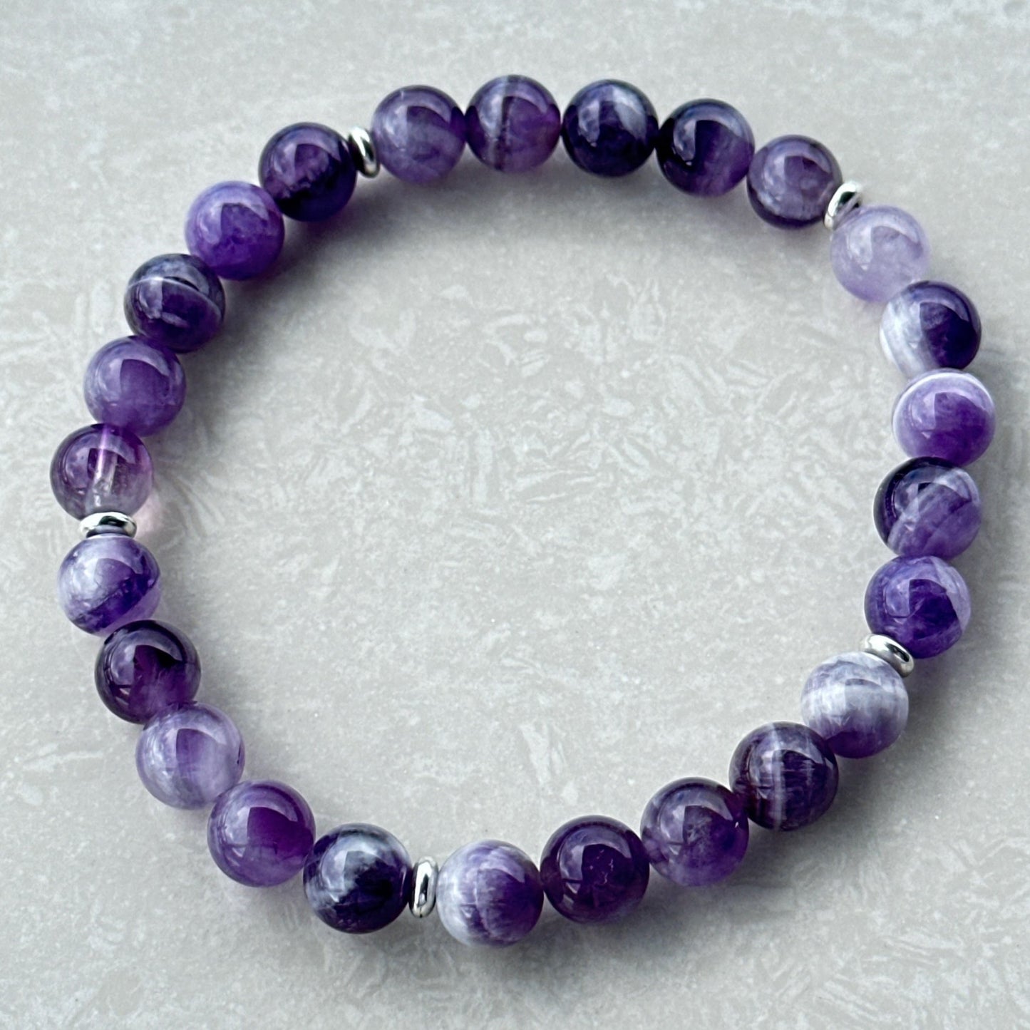 Chevron Amethyst Bead Bracelet - Uplift Beads