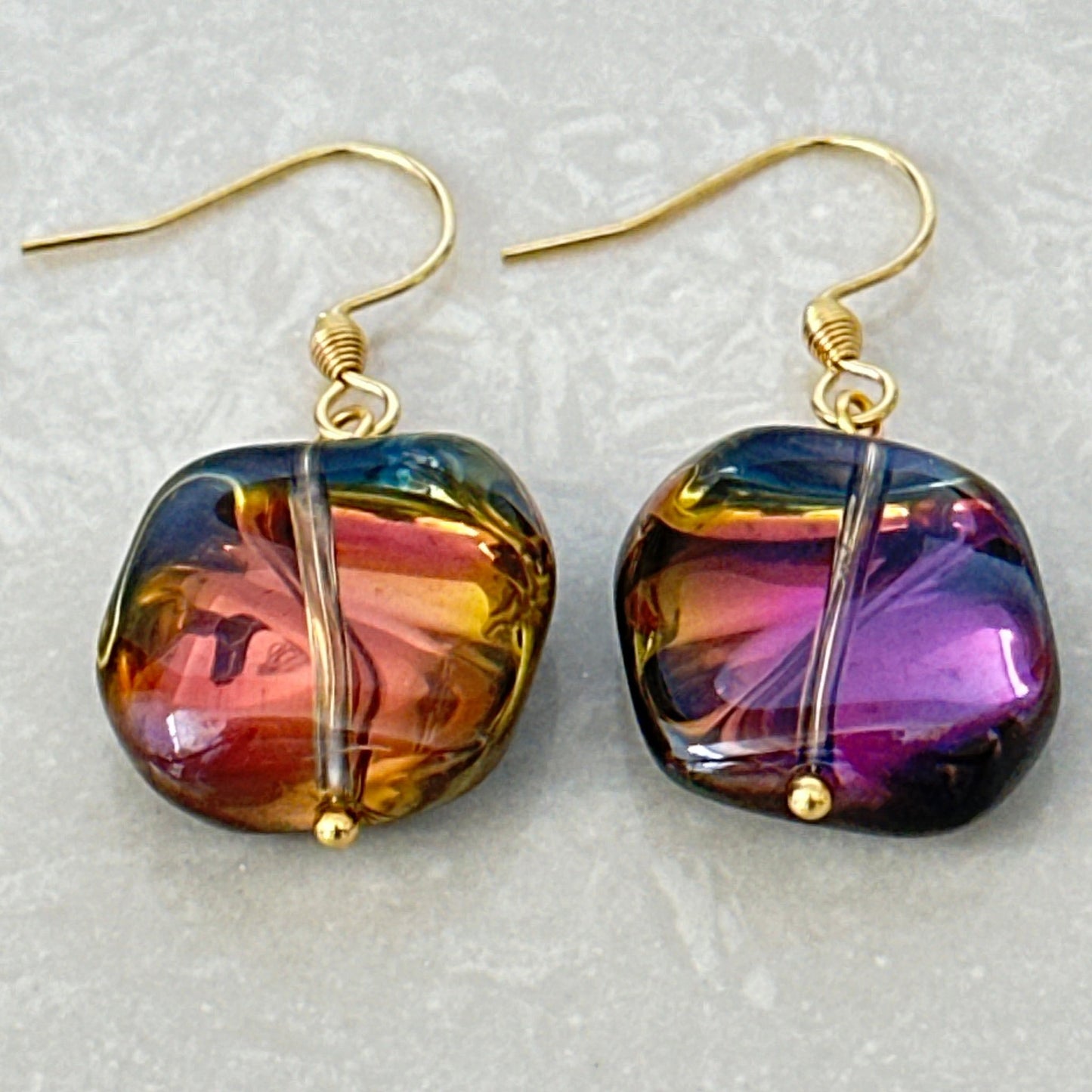 Iridescent Czech AB glass Earrings - Uplift Beads