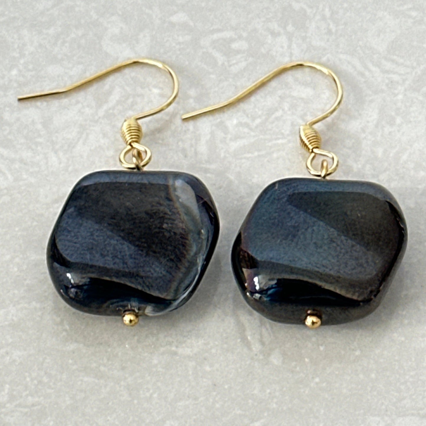 Iridescent Czech AB glass earrings - Uplift Beads