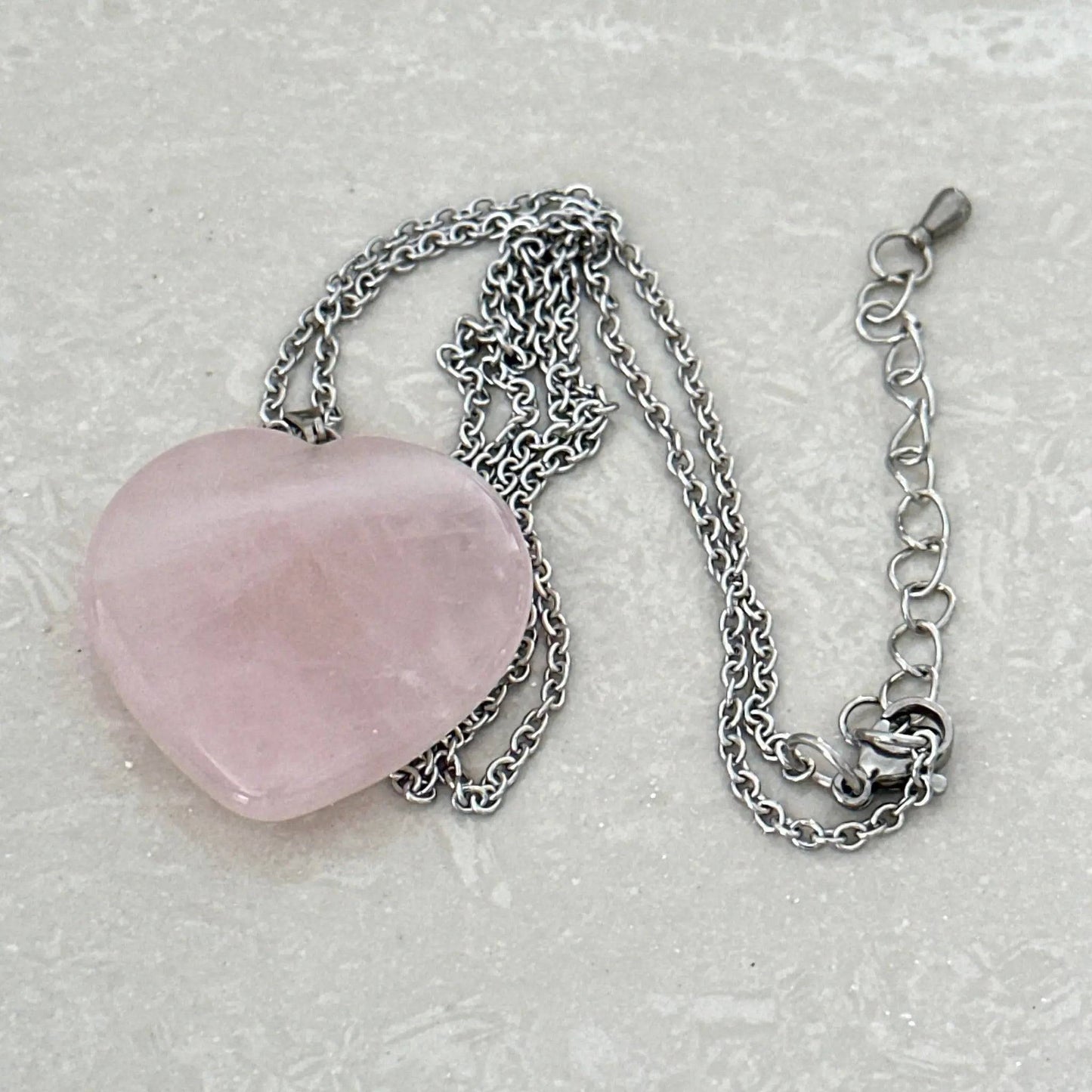 Rose Quartz Heart Necklace - Uplift Beads