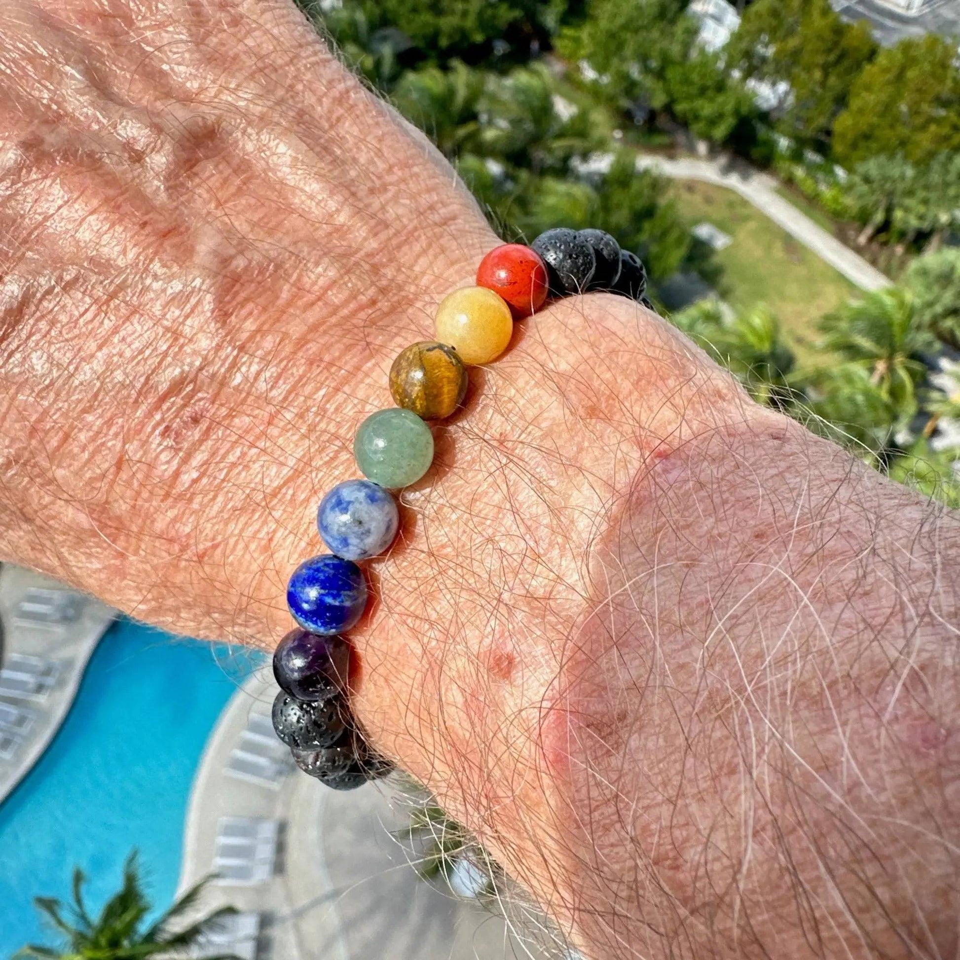 Lava 7 Chakra Bracelet - Uplift Beads