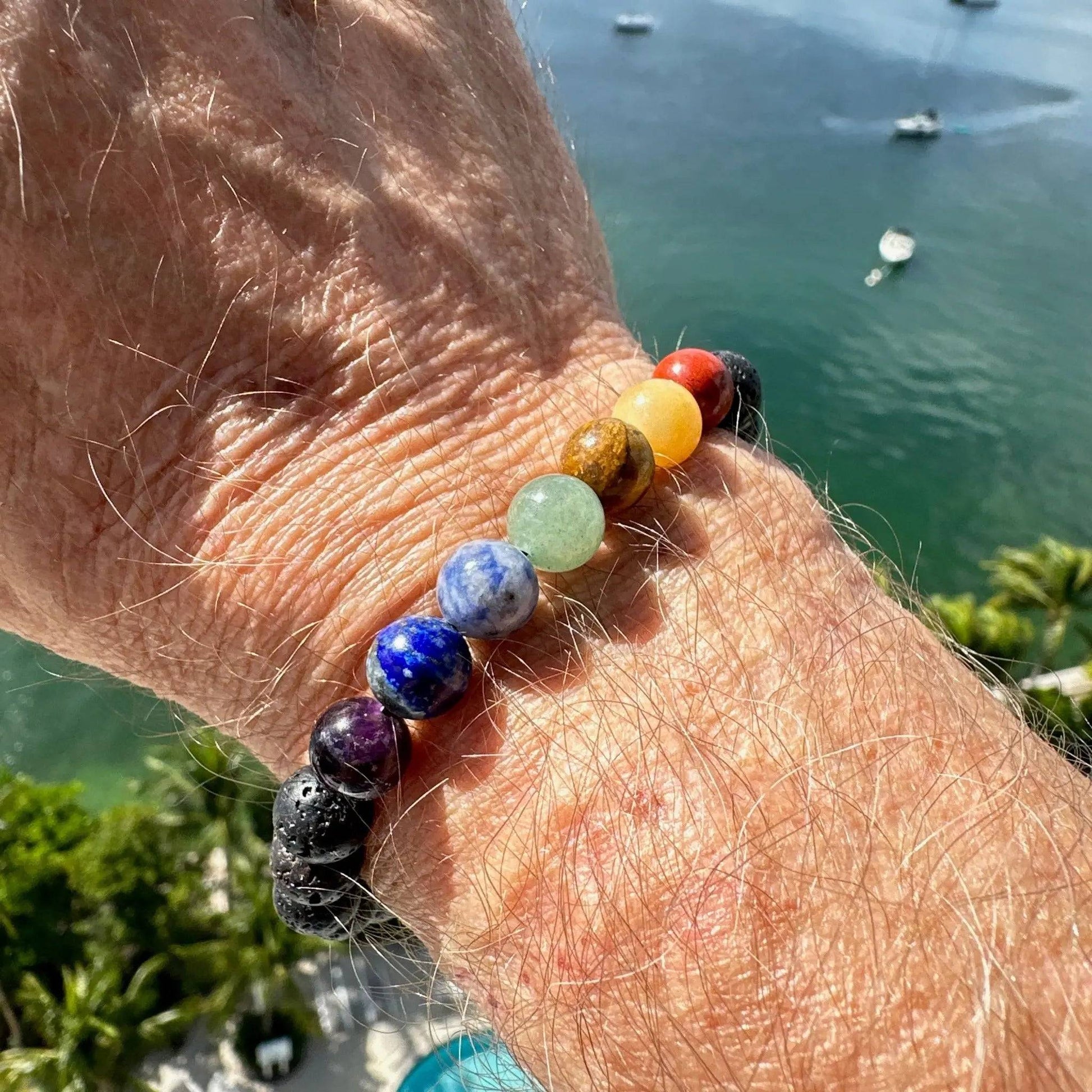 Lava 7 Chakra Bracelet - Uplift Beads