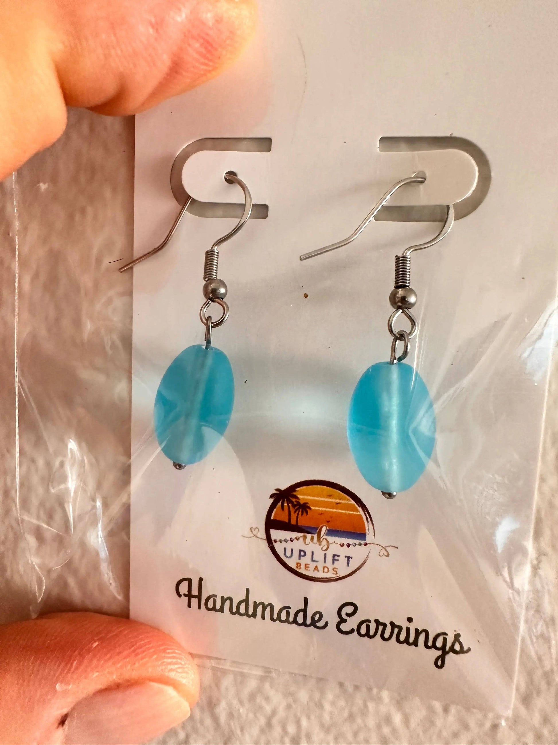 Cultured Sea Glass Earrings Uplift Beads