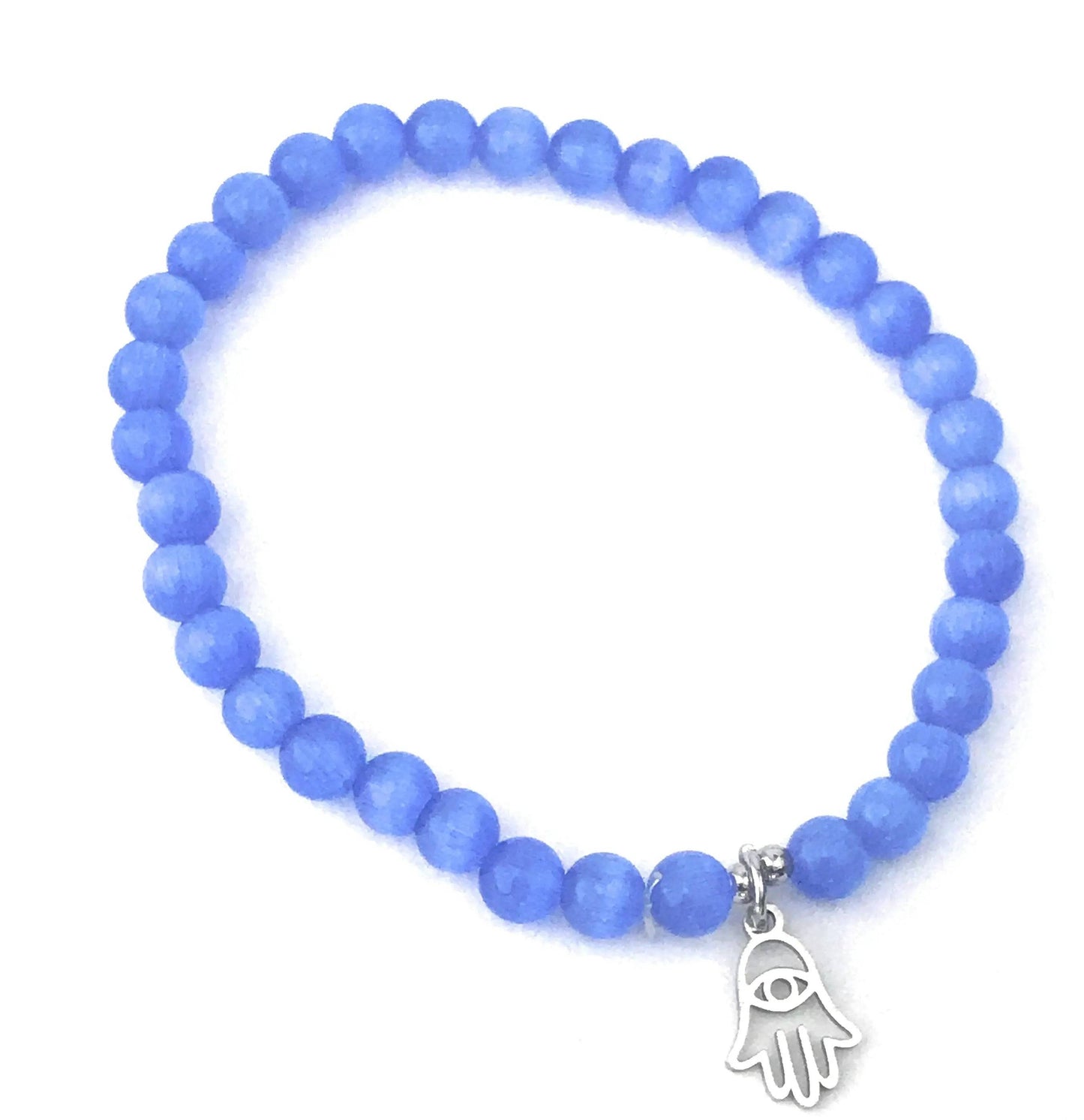 Hamsa Bracelet - Cat Eye Glass - Uplift Beads