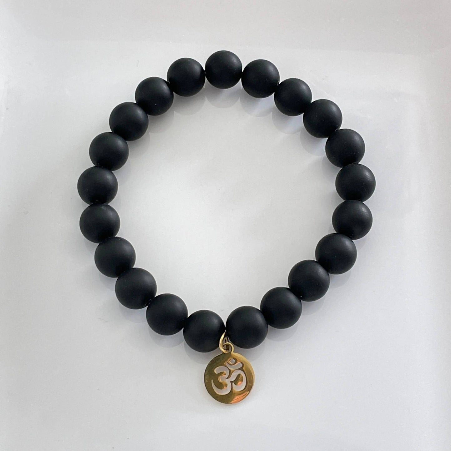 Cat Eye Glass Om Bracelet - Uplift Beads