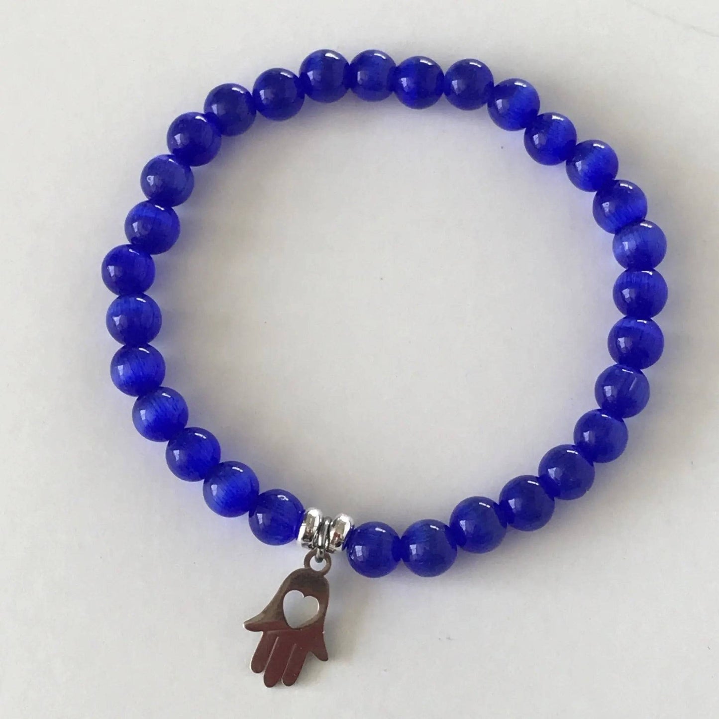 Hamsa Bracelet - Cat Eye Glass - Uplift Beads