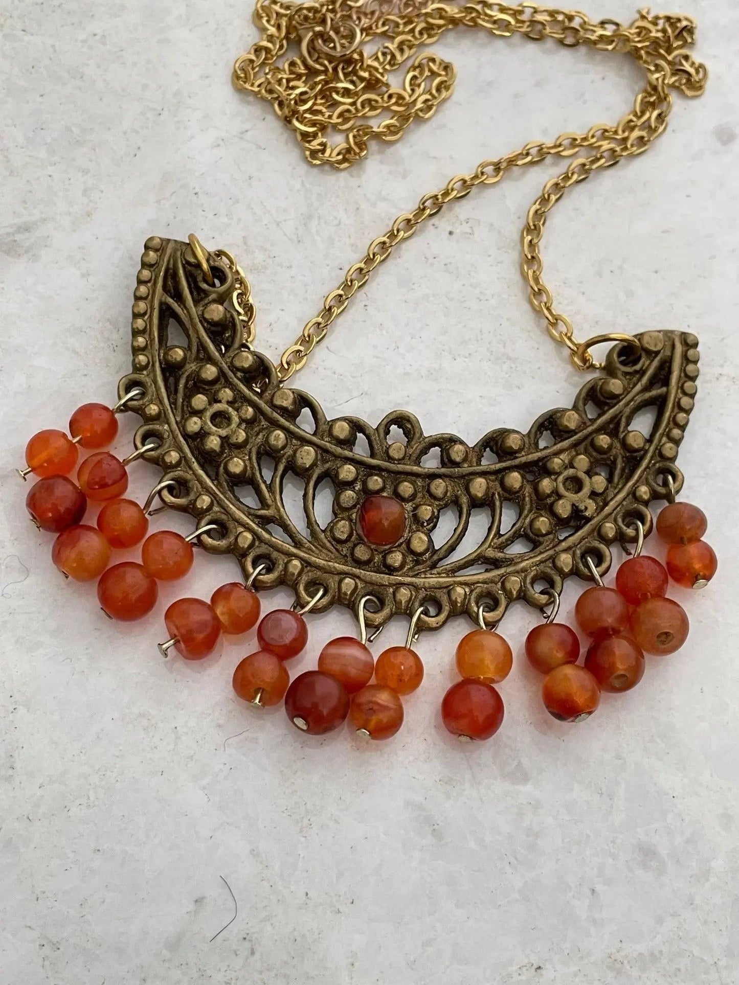 Indian Style Carnelian Necklace - Uplift Beads