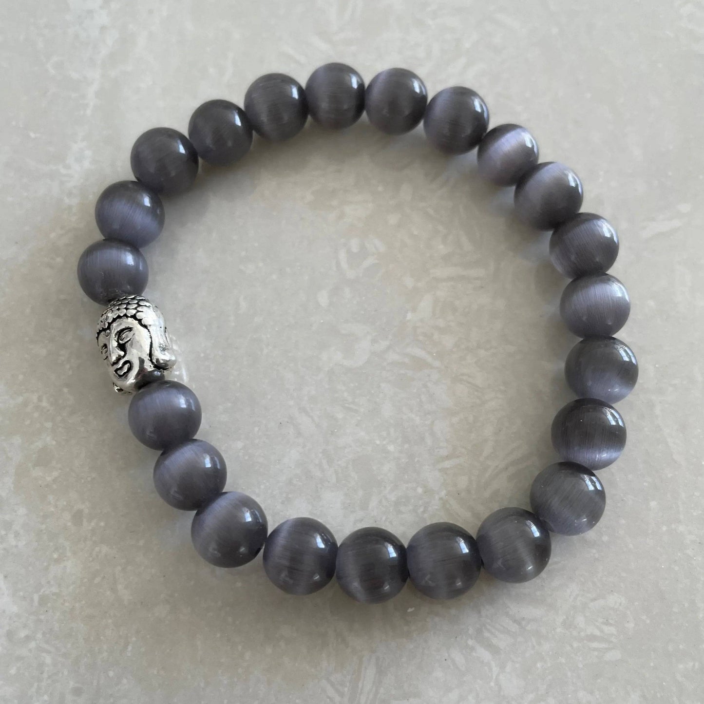 Buddha Head Bracelet - Cat Eye Glass - Uplift Beads