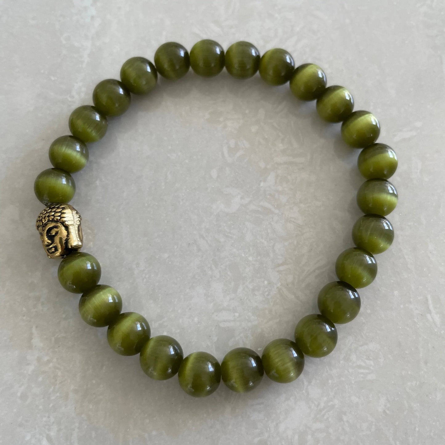 Buddha Head Bracelet - Cat Eye Glass - Uplift Beads