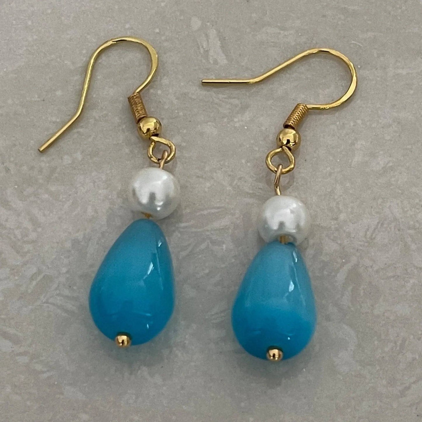 Cat Eye Glass Teardrop Earrings - Uplift Beads