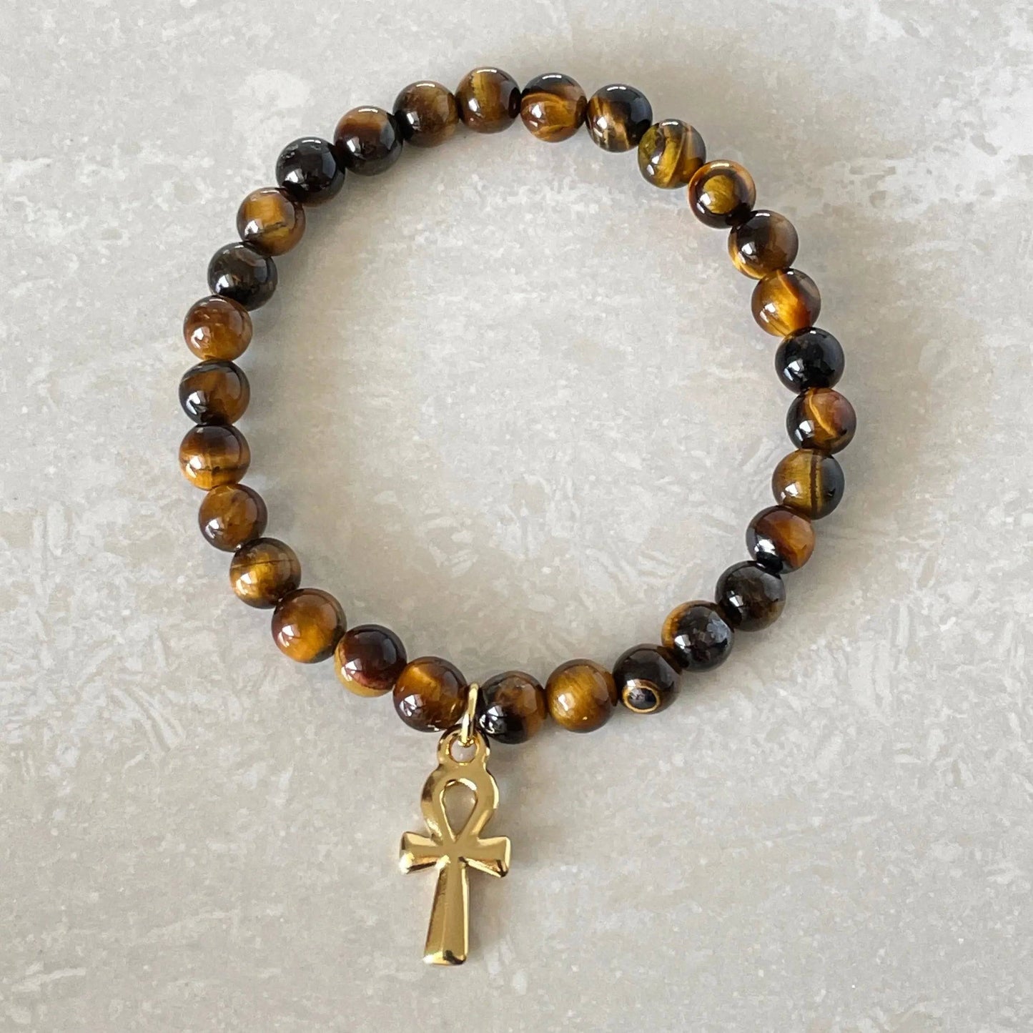 Tiger Eye Ankh "Key of Life" Bracelet - Uplift Beads