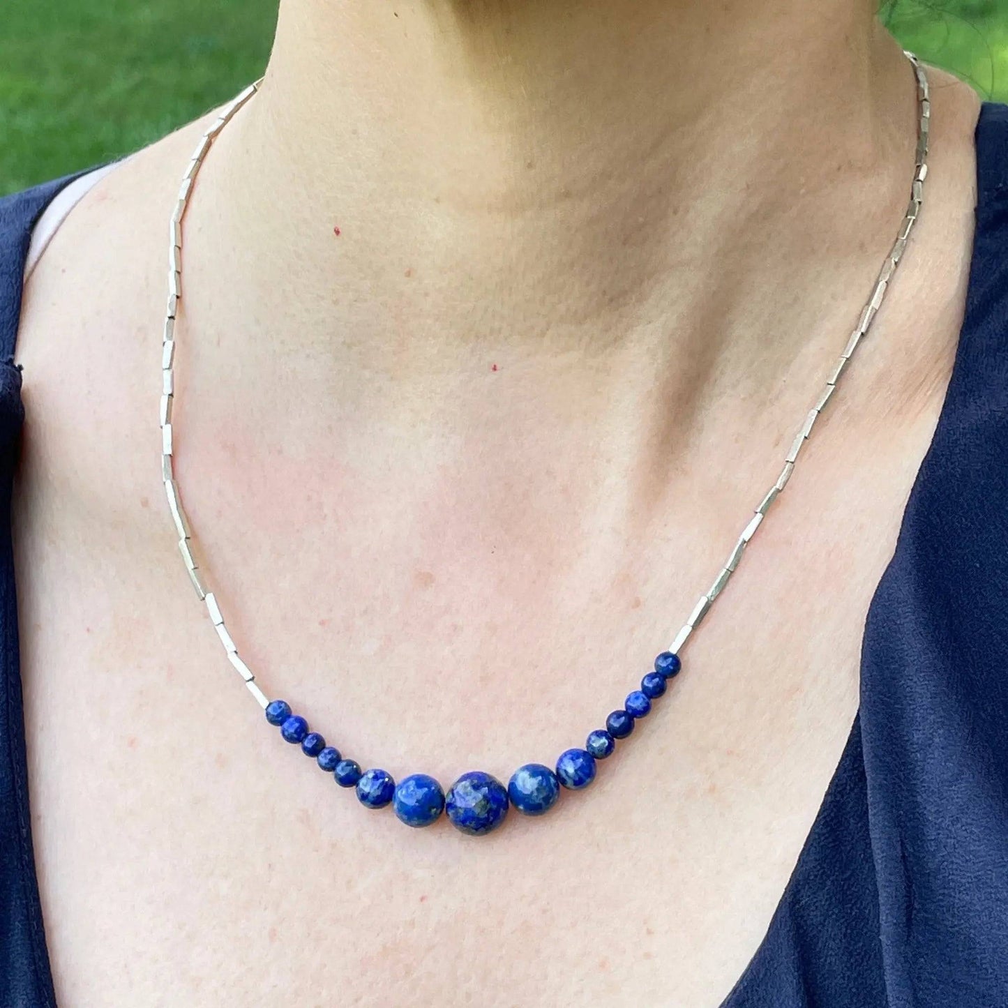 Lapis Lazuli & Ethiopian Bead Necklace - Uplift Beads