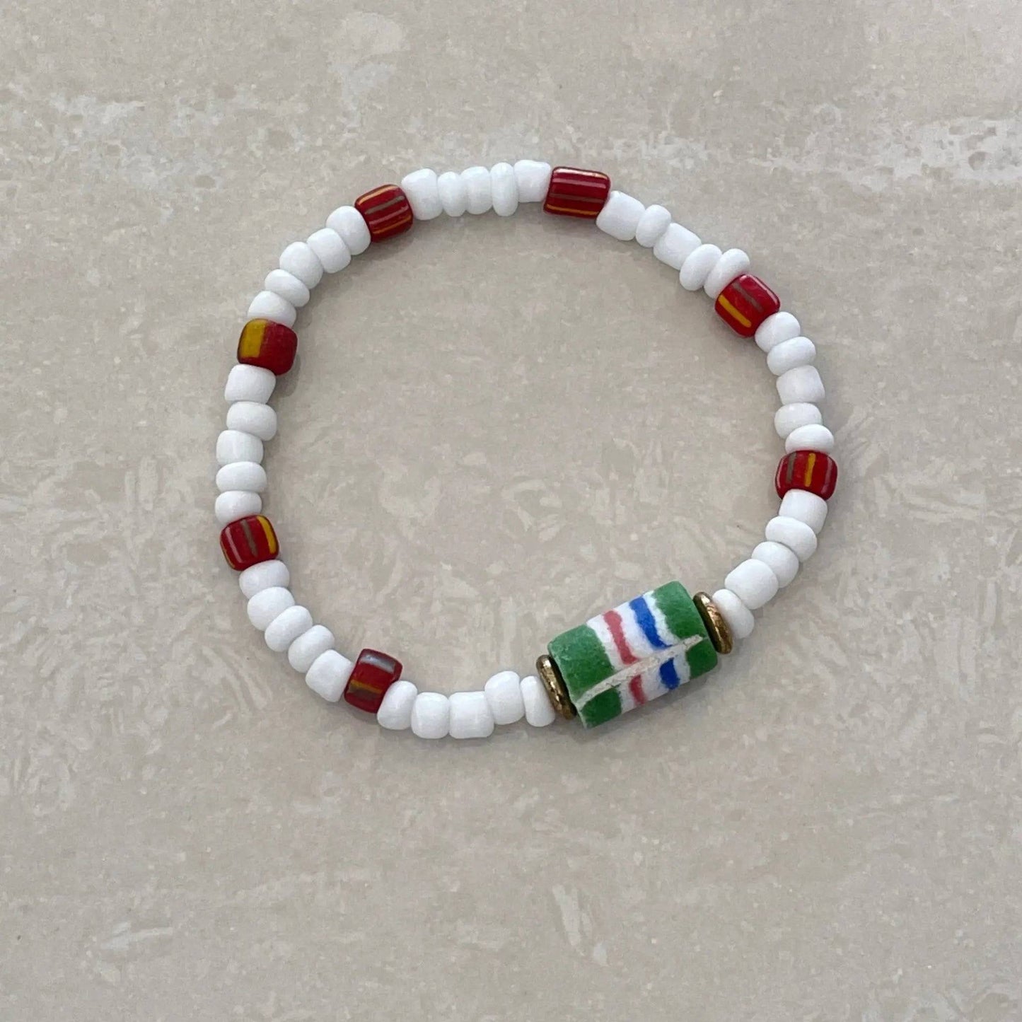 African Krobo Feather Bead Bracelet - Uplift Beads