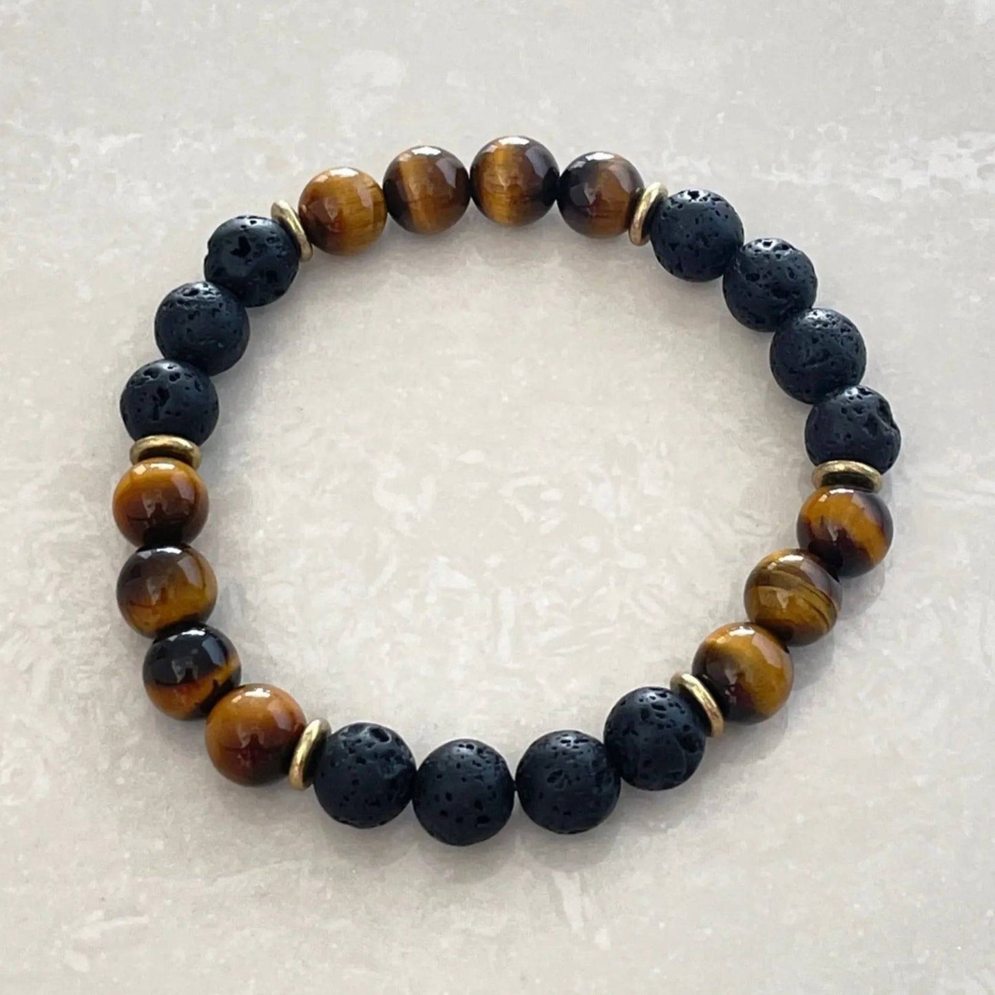 Lava & Tiger Eye Diffuser Bracelet - Uplift Beads