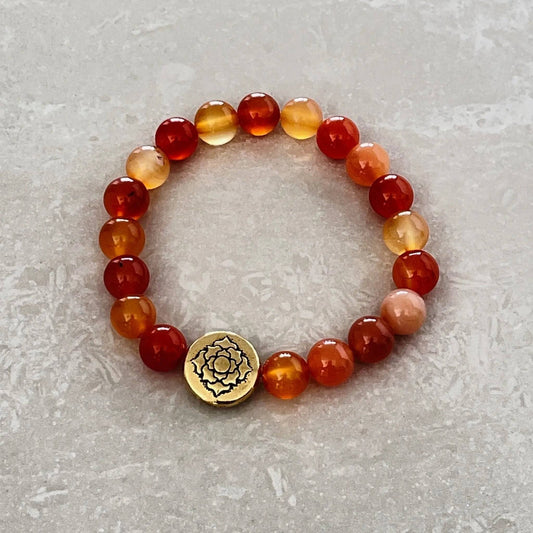 Botswana Agate Lotus Flower Bracelet - Uplift Beads