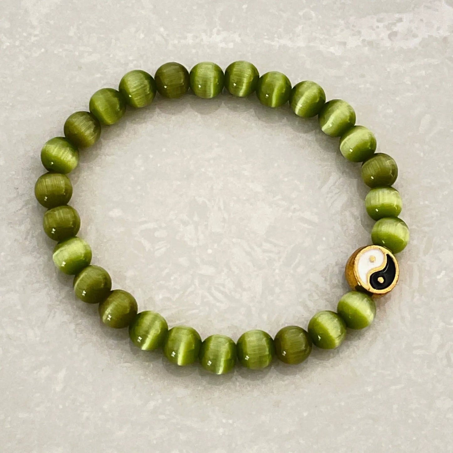 Yin-Yang Balance Bracelet - Cat Eye Glass - Uplift Beads