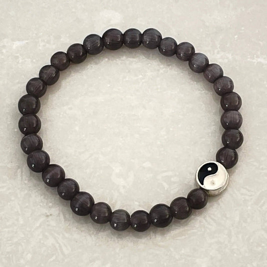 Yin-Yang Balance Bracelet - Cat Eye Glass - Uplift Beads