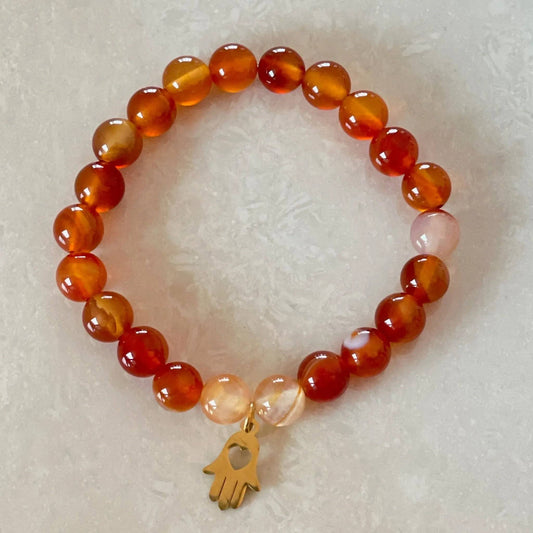 Hamsa Bracelet - Carnelian - Uplift Beads