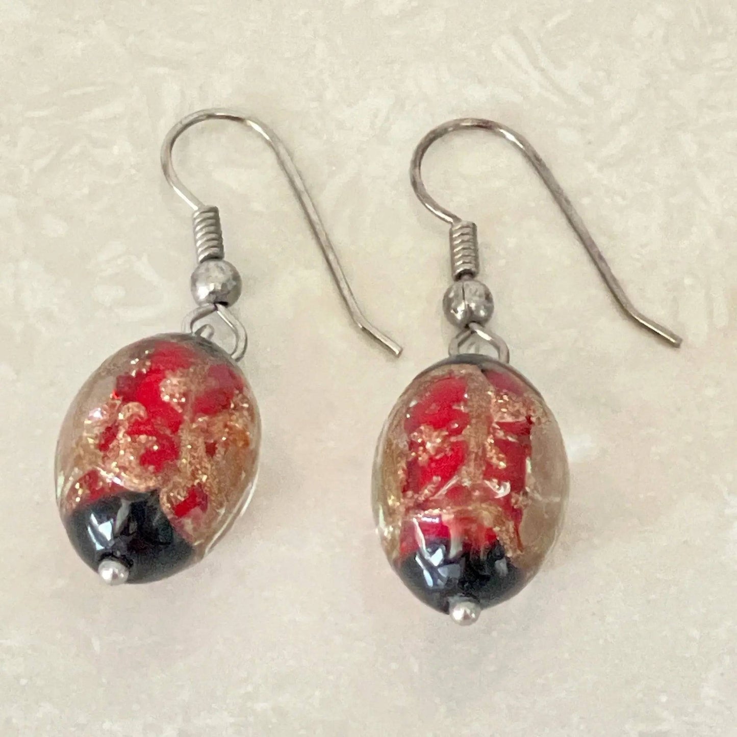 Sands Oval Lampwork Earrings - Uplift Beads