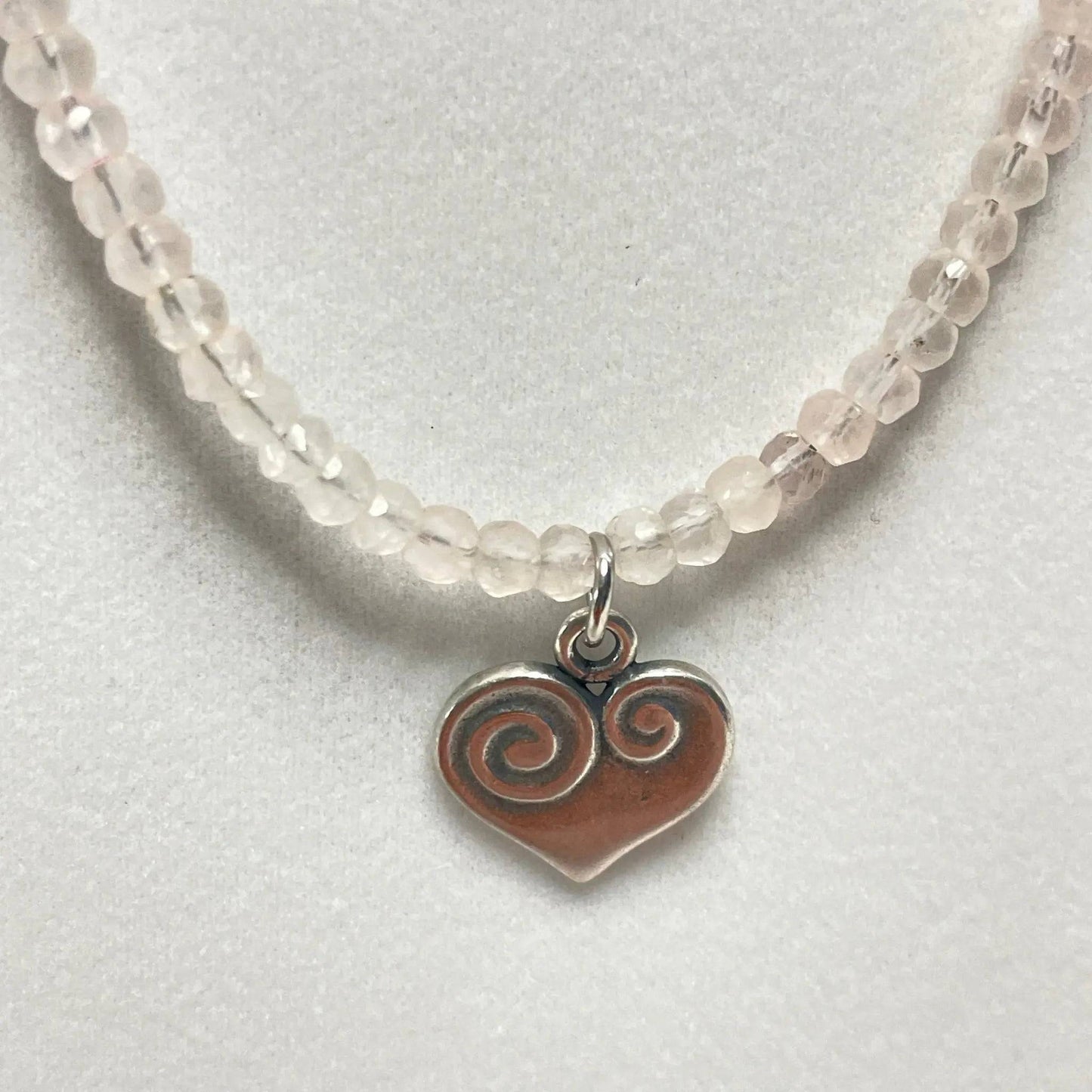 Rose Quartz Double Heart Necklace