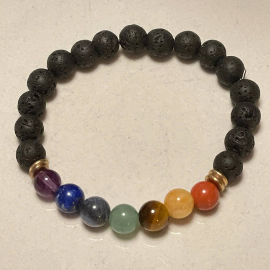 Lava 7 Chakra Bracelet - Uplift Beads