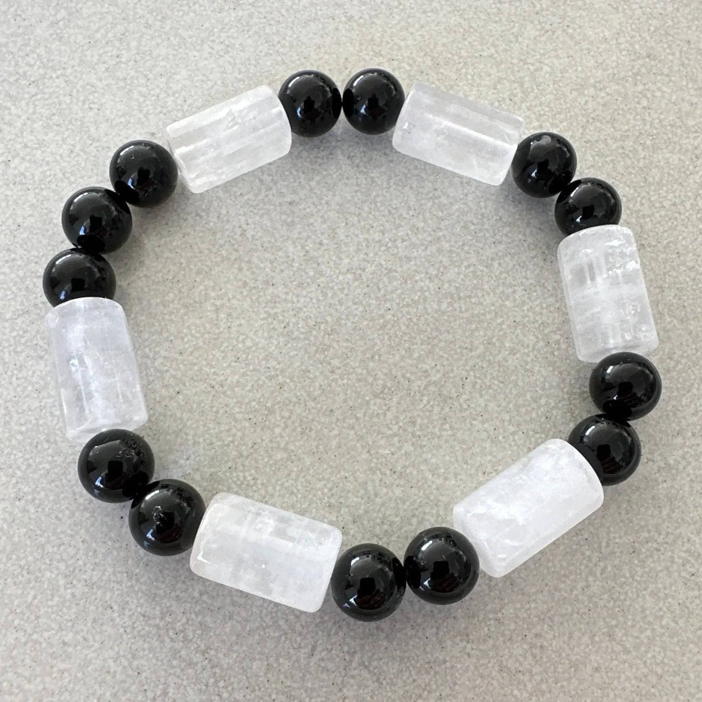 Rock Quartz Black Tourmaline - Uplift Beads