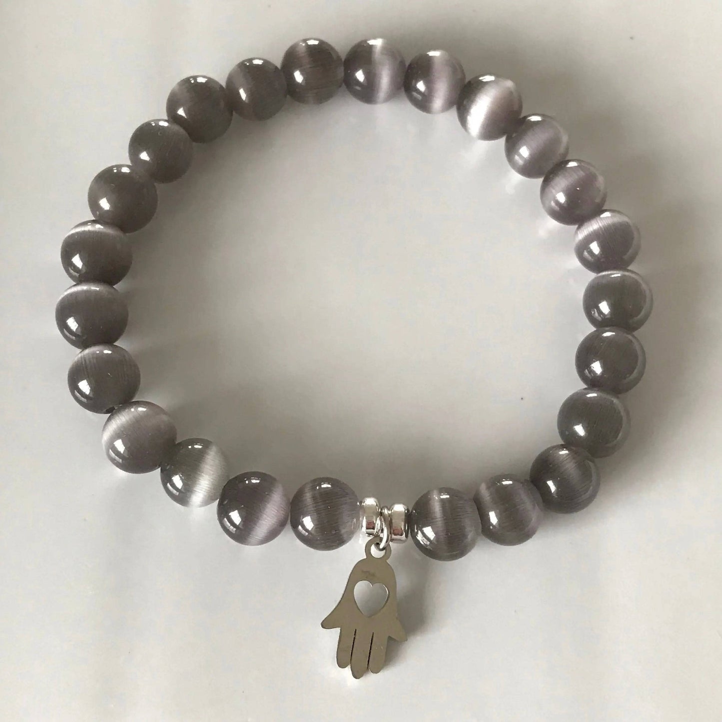 Hamsa Bracelet - Cat Eye Glass - Uplift Beads